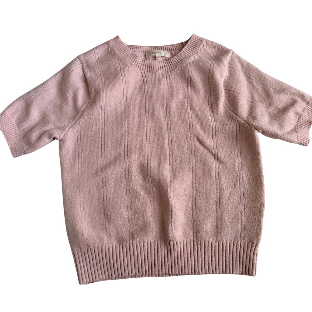 Ultra Flirt Juniors' Pointelle Sweater - Pink, Size Small